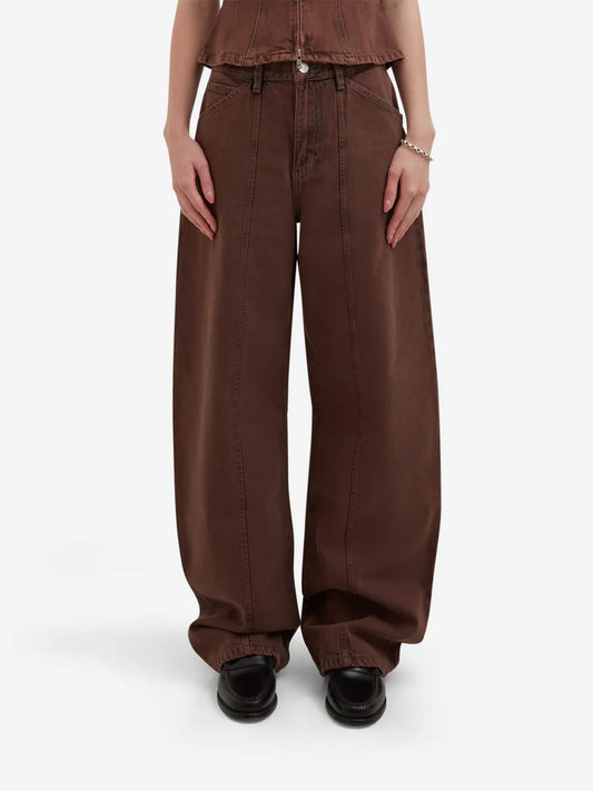DALA x Foundation FM Lido Flatseam Jeans - Brown