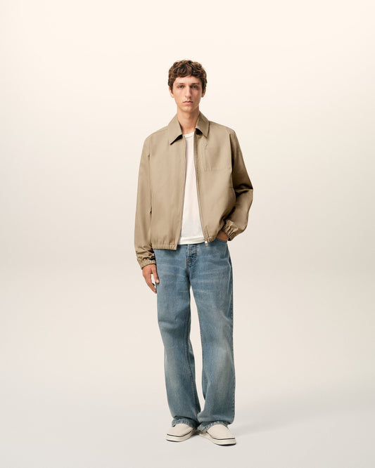 Blouson Beige Zippé Ami De Coeur en Coton