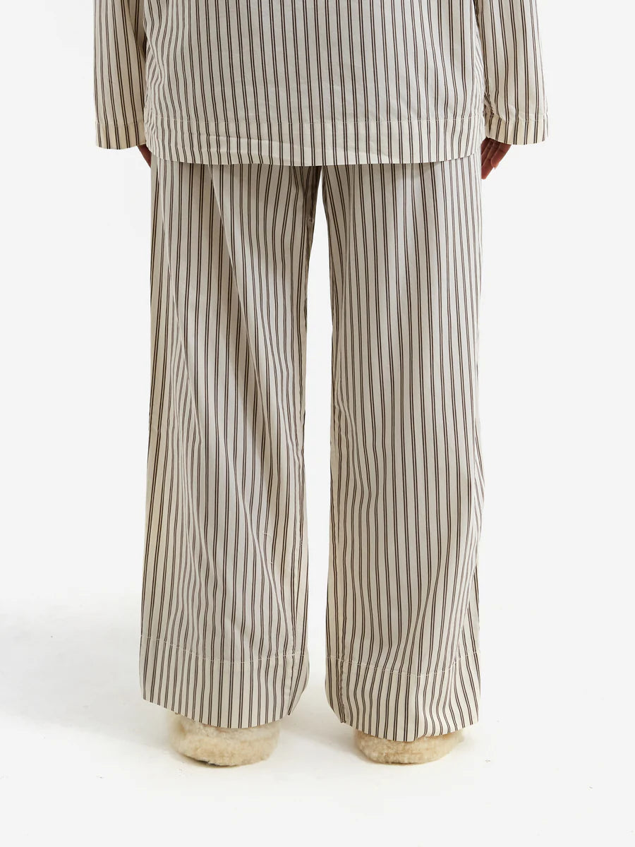 TEKLA Cotton Poplin Pyjama Pants - Hopper Stripes