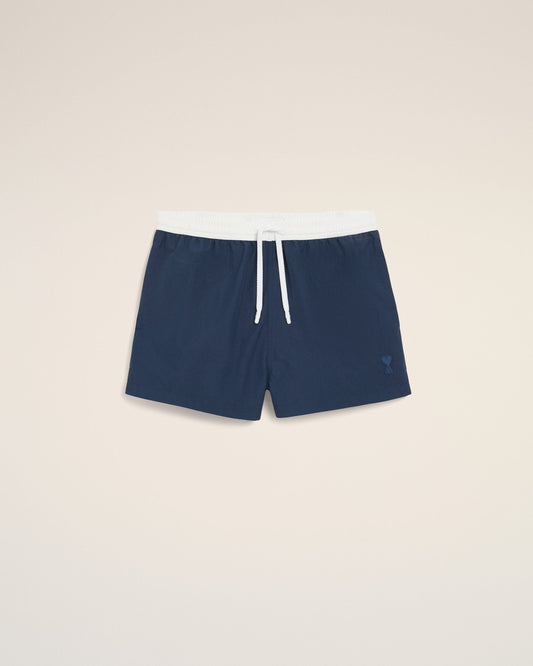 Maillot De Bain Court Bleu en Nylon