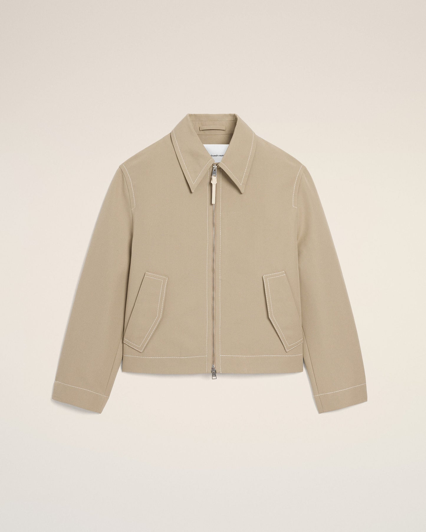 Veste Beige Zippée en Coton