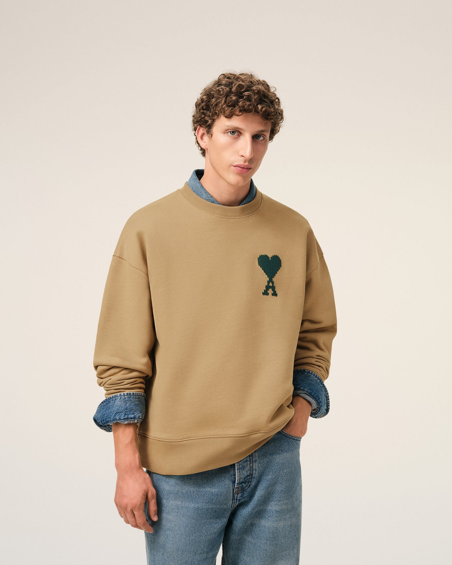 Sweatshirt Beige Ami De Coeur en Coton