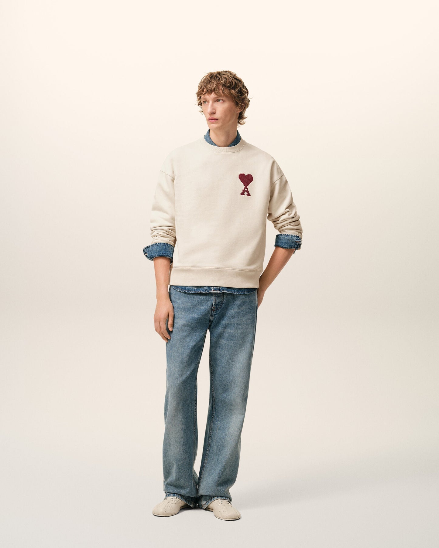 Sweatshirt Blanc Ami De Coeur en Coton