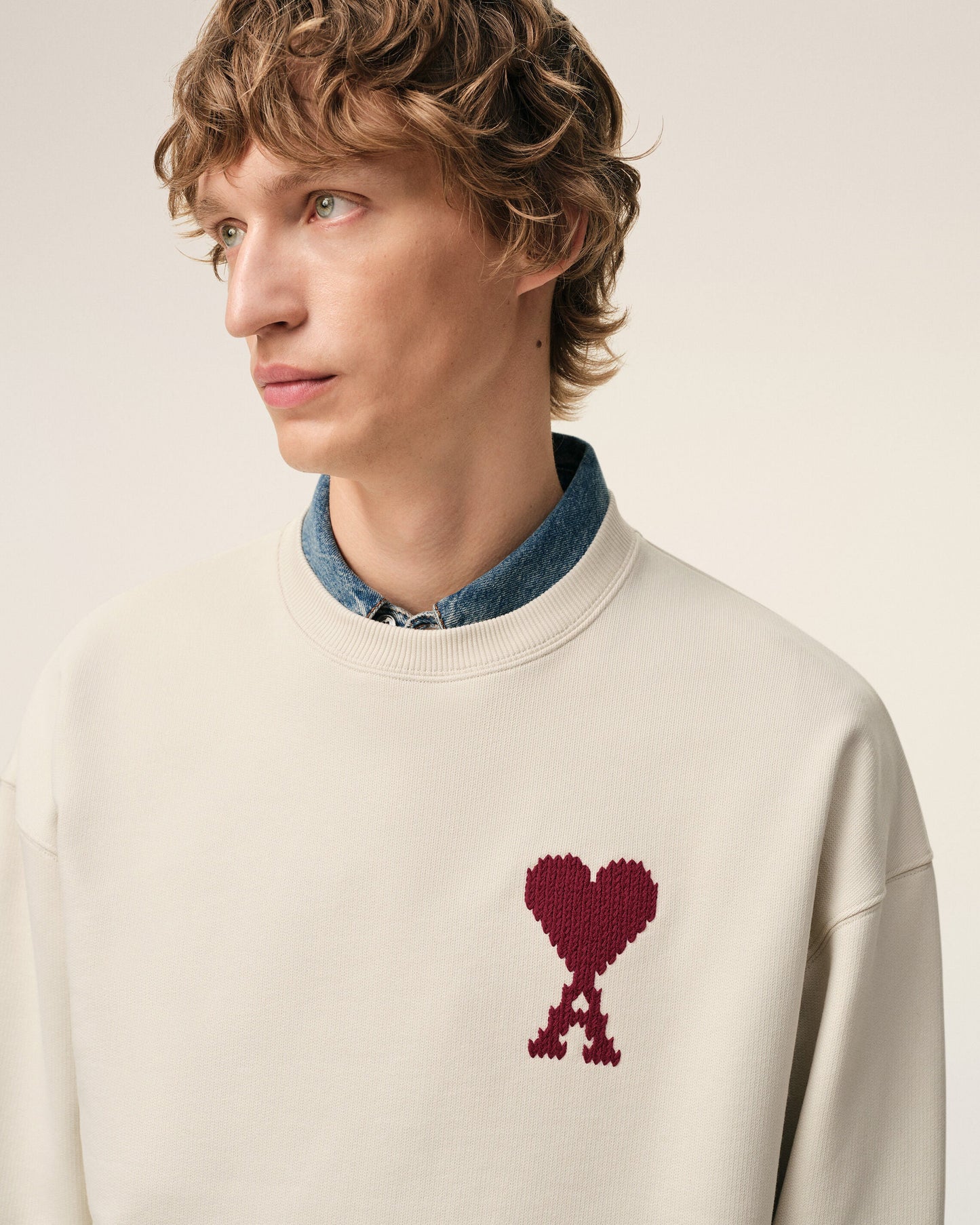 Sweatshirt Blanc Ami De Coeur en Coton