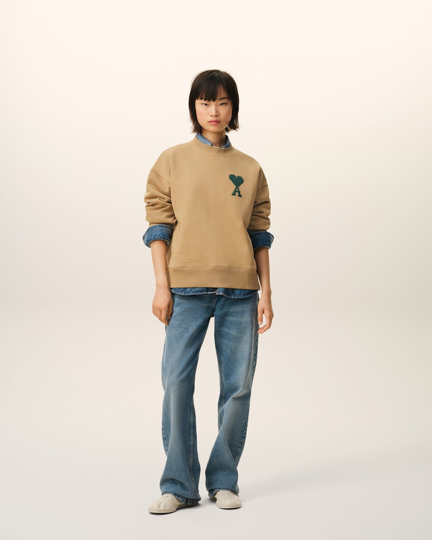 Sweatshirt Beige Ami De Coeur en Coton