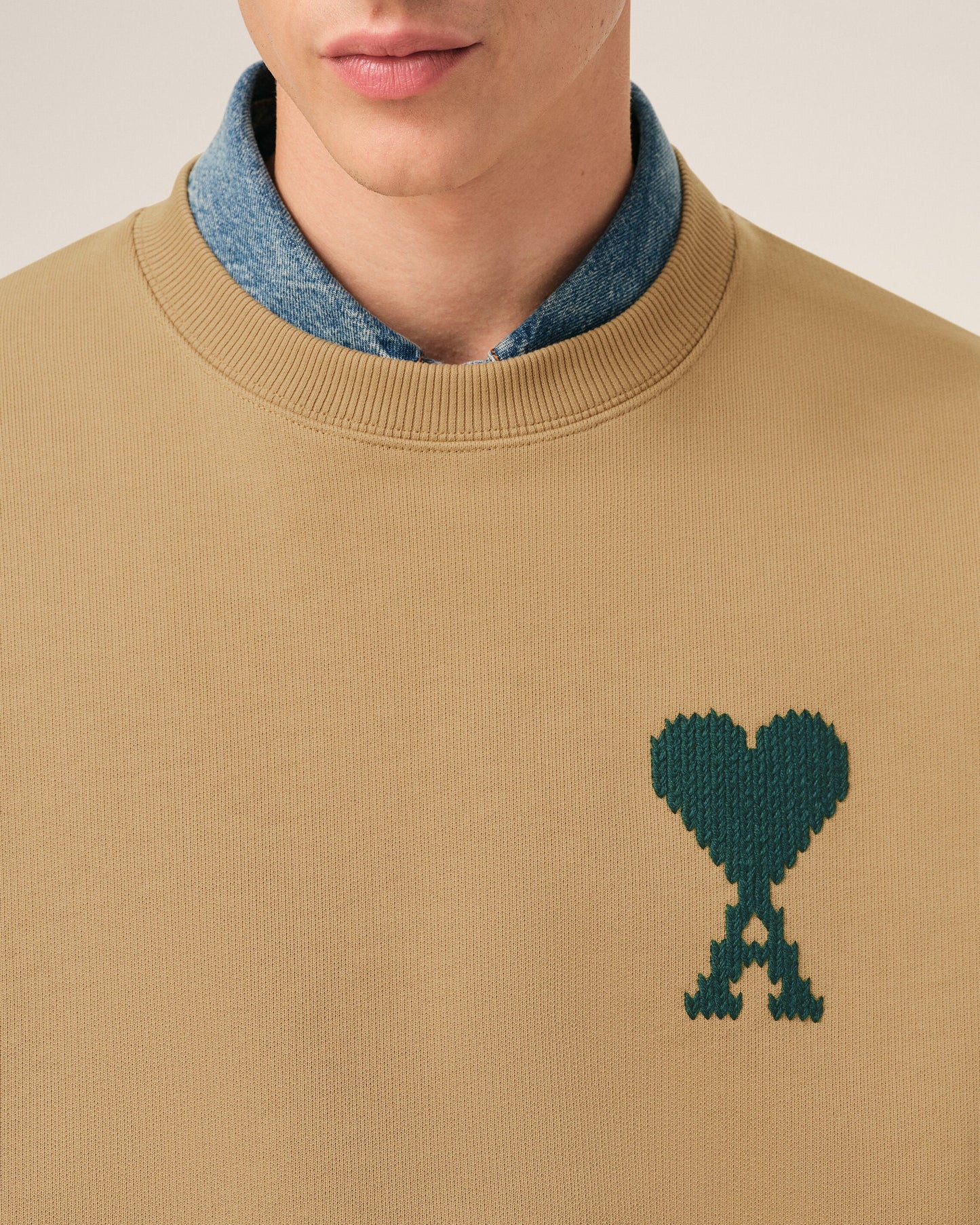 Sweatshirt Beige Ami De Coeur en Coton