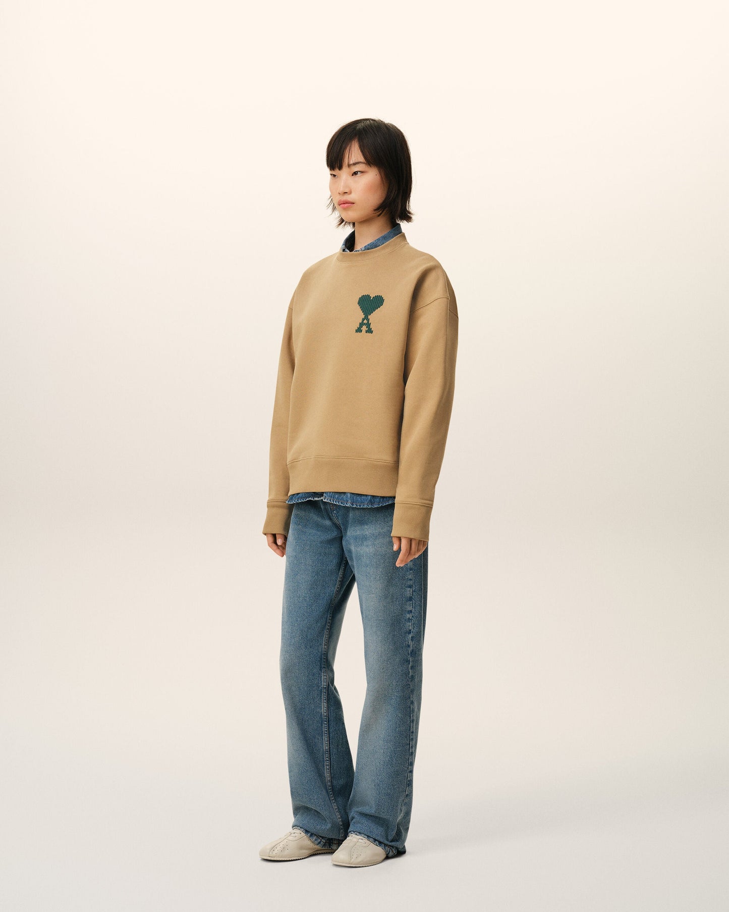 Sweatshirt Beige Ami De Coeur en Coton